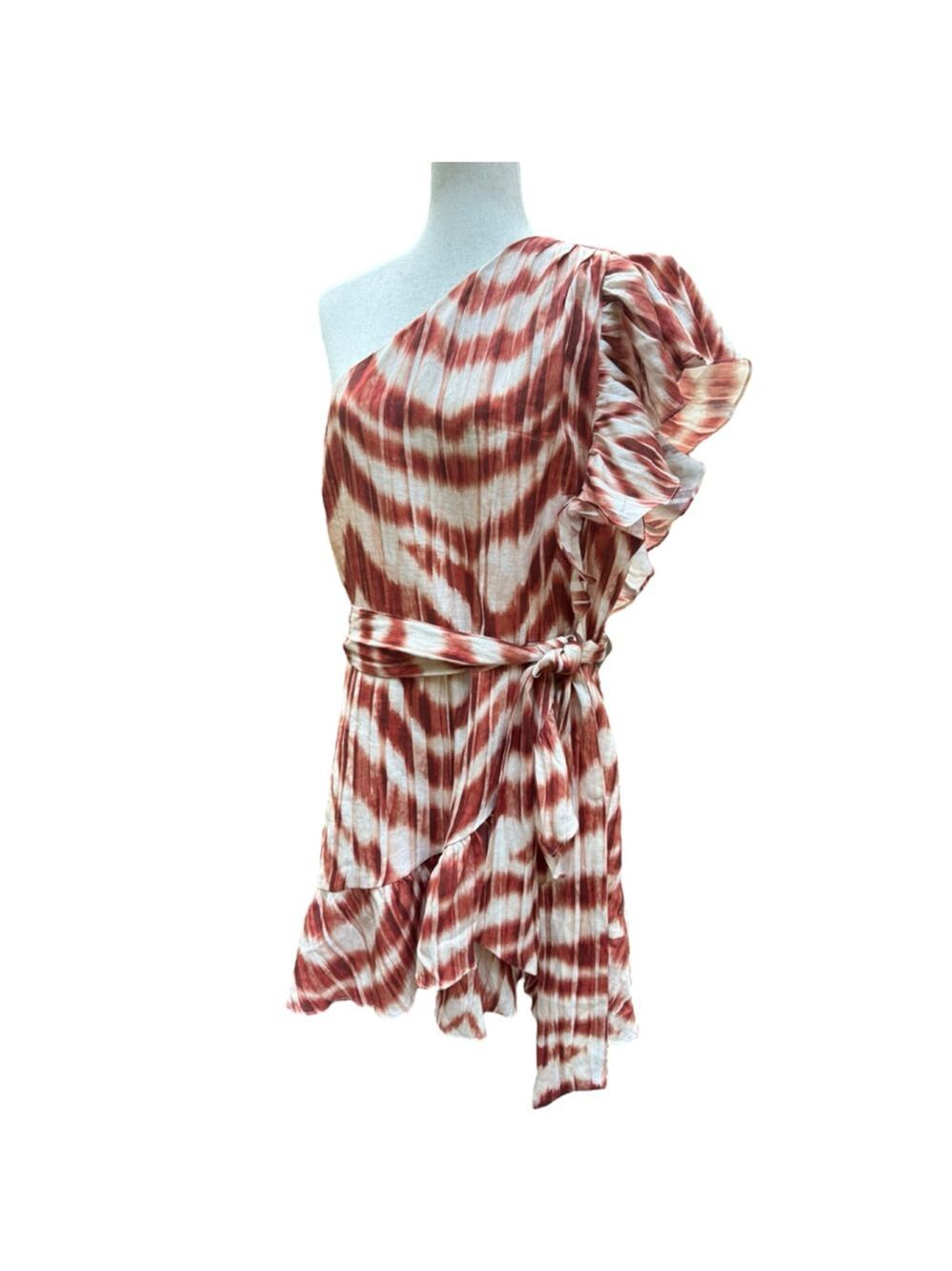 Banana Republic Linen One Shoulder Ruffle Dress Plus Size 20 Resort Boho Chic - Picture 14 of 15